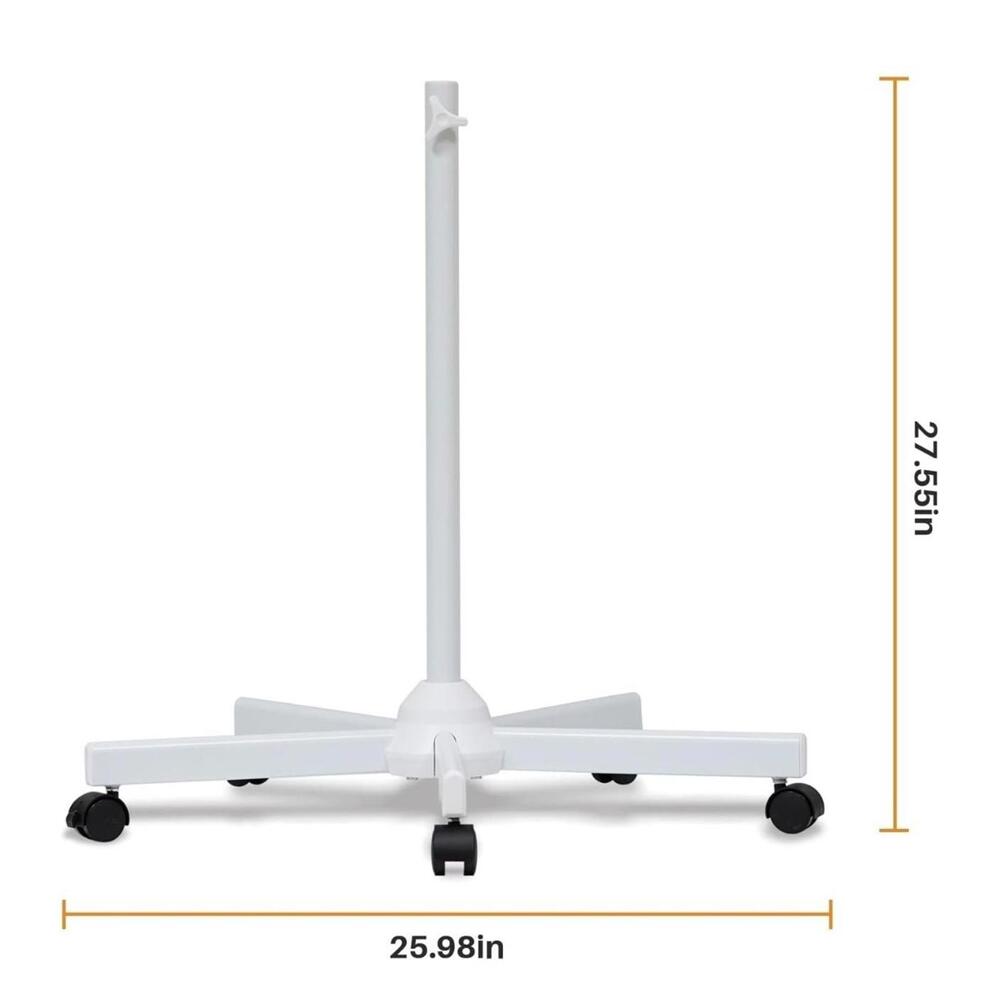 Five-Leg Floor Stand Base with Wheels for LED Desk & Magnifying Lamps (White) - Picture 2 of 8